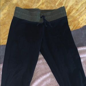 Green detail drawstring legging jogger pants